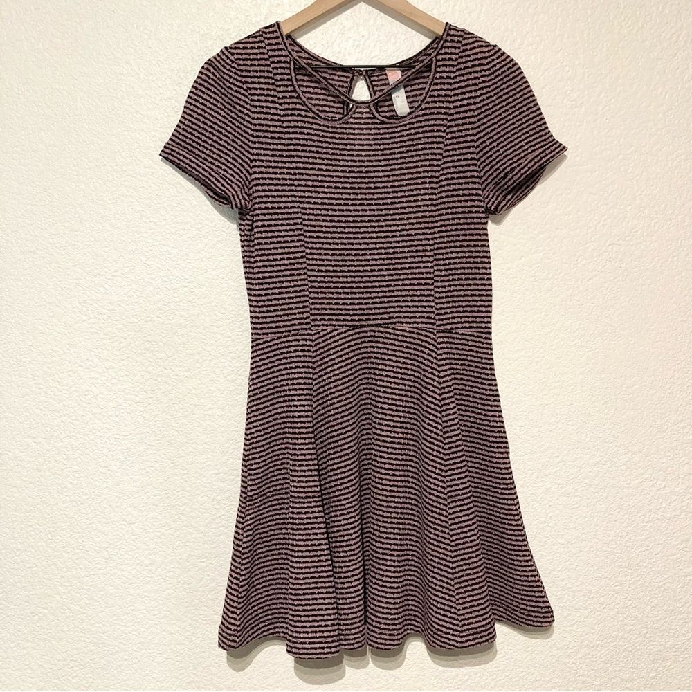 Free People Beach Dress Small Black Pink Striped